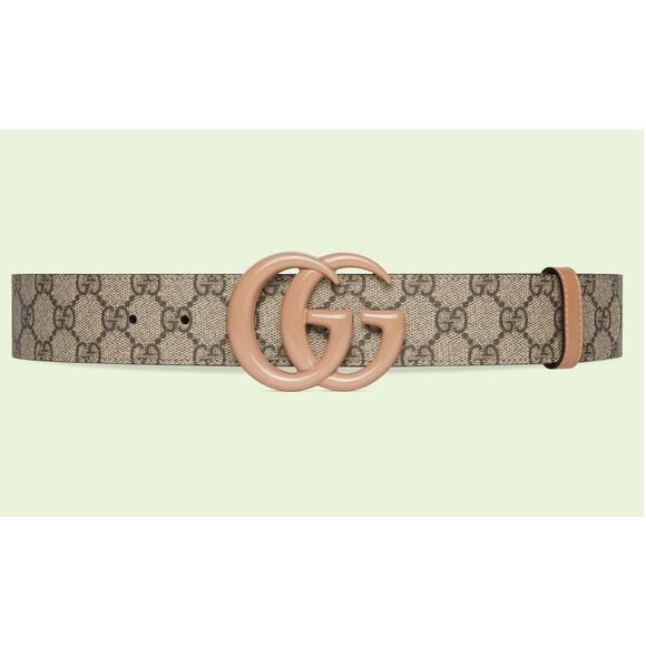 Gucci Double G Marmont Wide Belt 80 Brown Monogram Canvas Supreme - Picture 1 of 7